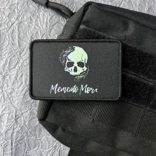 Klett Patch Memento Mori Patches Klett Militär Aufnäher DIY Deko Klettpatches für Rucksack Bundeswehr Jacke