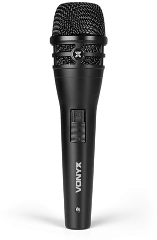 VONYX VDM10 Microphone Dynamique Cardioïde - Micro Studio, Podcast, Enregistrements, Livré avec câble XLR/Jack 6.35mm (5m), et étui - Idéal Home Studio, Streaming, Enregistrement