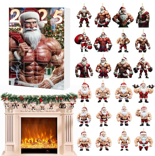 Christmas Countdown Spielzeug 24 Tage 2D Acryl Santa Anhänger