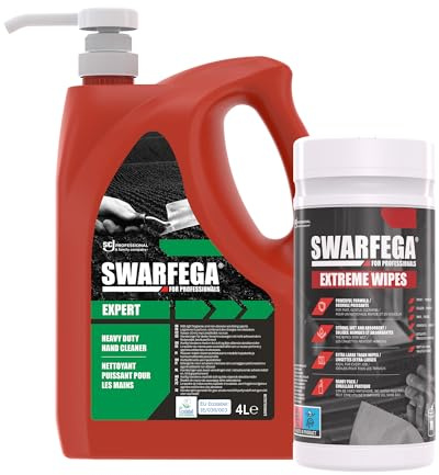 Swarfega Extreme Heavy‑Duty Hand Cleaning Bundle – Expert Industrial Hand Cleaner 4 L Pump + Extreme Hand Cleaning Wipes (70) - Removes Oil, Grease, Paint & Grime - For Professional Use Only