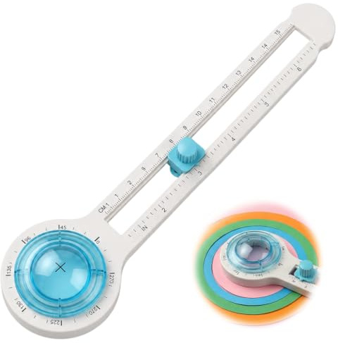 Coupe-papier rotatif à 360° réglable pour des cercles précis, pour cartes, papier photo, scrapbooking, travaux manuels, bureau, école - 8-32 cm