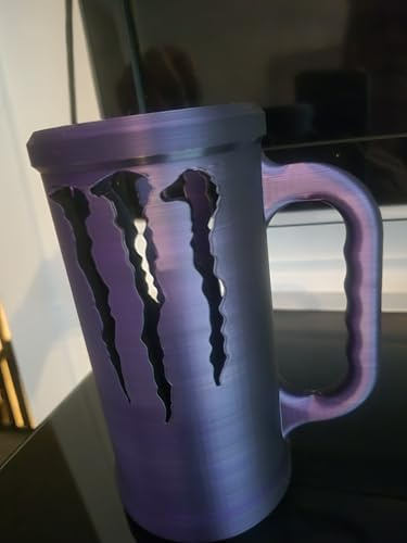 E Ergonomic can Holder with Lid and Ring Pull Opener (Black and Purple)