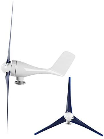 FTVOGUE Generatore di Eoliche, Aerogeneratore in Plastica in Lega con Controller, Mini Generatore Eolico a 3 Pale da 300 W 12 V, Ruota Eolica da 1,2 M per Uso Fuori Rete per Barche Agricole
