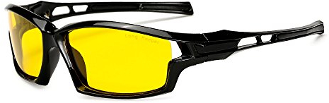 Long Keeper Nachtsichtbrille Autofahrer Sport, Nachtfahrbrille Anti-Blend Sonnenbrille Gelb, Nachtbrille zum Autofahren Sportbrille Night Vision Goggles UV Schut