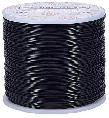BENECREAT 20 Gauge (0.8mm) Aluminiumdraht 770FT (235m) Eloxiert Schmuck Handwerk machen Friesen Floral farbigen Aluminium Craft Draht - Schwarz