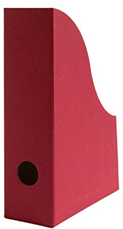 5 x PresentFill® Kleine Stehsammler Bordeaux Zeitschriftensammler Stehordner für DIN A5 Format aus umweltfreundlichen 100% Recycling Karton - Made in Germany für Schreibtisch, Archiv und Aufbewahrung