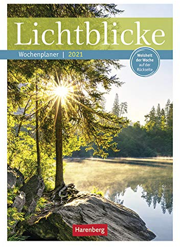 Lichtblicke - Kalender 2021 - Harenberg-Verlag - Wochenkalendarium - 53 Blatt mit Zitaten und wundervollen Fotos - Wandkalender mit Platz zum Eintragen - 24,8 cm x 36 cm - Küchenkalender