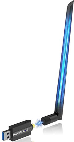 Maxesla Wifi Adapter - AC1200 USB Wifi Dongle,5dBi Dual Band 2.4/5GHz Wireless Network Adapter for PC/Desktop/Laptop/Tablet, Compatible with Windows, Mac OS X
