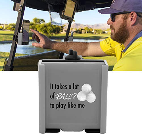 DESERT FOX GOLF Phone Caddy – Funny Quotes Golf Cart Phone Holder with Secure Strap for Hands-Free GPS & Golf Apps – Gifts for Men & Women