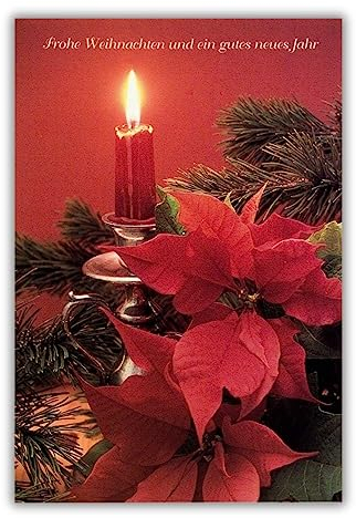 bsb Weihnachtskarte mit Umschlag - Liebevolle Weihnachtspostkarte mit Kerzen-Motiv - Grußkarte für Weihnachten - Merry Christmas Card - Weihnachten-Karte in 11,5 x 17,0 cm