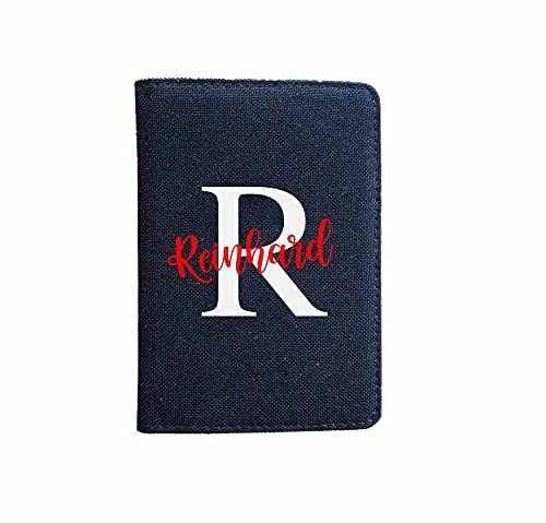 AMBERGER DESIGN by A&M Osterhage amd Impfpass-Hülle für Erwachsene – Personalisiert mit Initial und Name gelben Impfpass (10x14 cm) mit Kreditkartenfächern | Schutzhülle-Ausweis