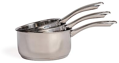 Série De 3 Casseroles Inox 16/18/20cm - MEP135, Gris