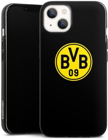 Silikon Hülle kompatibel mit Apple iPhone 13 Case schwarz Handyhülle Borussia Dortmund Logo BVB