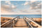 STYLER Glasbild Sunny 80 x 120 cm | Strand Meer Strandmotiv Steg Blau schlicht | Glas Bild Wandbild | Wohnzimmer Schlafzimmer XXL groß modern Küche