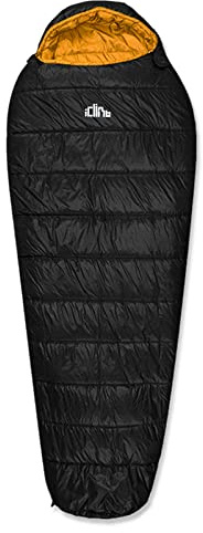 iClimb 3M Thinsulate Insulation Mummy Sleeping Bag with Compression Sack Ultralight Compact Warm Washable for Adults Indoor Outdoor Backpacking Camping Hiking (41F, Black)