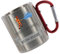 Crealuxe Edelstahltasse mit Karabiner - Die besten Feuerwehrmänner heißen Wunschname - 330ml, Tasse personalisiert, Kaffeetasse, Bürotasse, Metalltasse mit Name