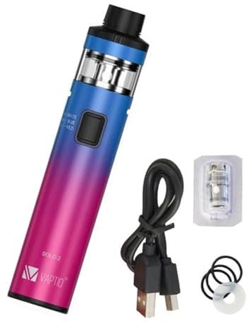 VAPTIO SOLO2 Starter-Kit mit 50W Box Mod All-in-One-Kit für elektronische Zigarette Verdampfer Keine Flüssigkeit Kein Nikotin (Blue)