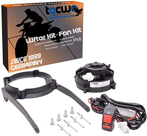 SPAL - Ventola di raffreddamento per motori a 2 e 4 tempi fino al 2016, set completo, facile installazione Plug and Play compatibile/ricambio per KTM Husqvarna e Husaberg