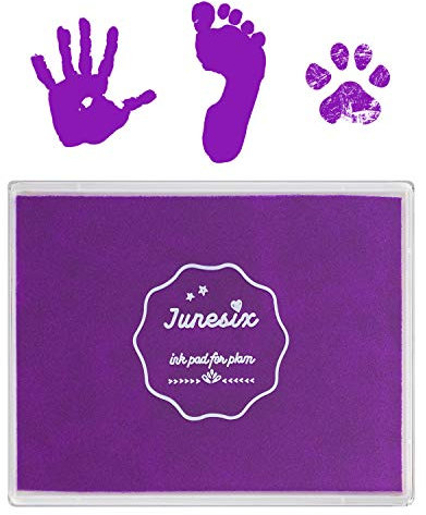 Stempelkissen Mit Baby-Fußabdruck, 12,7 x 10,2 cm Waschbar Ungiftig, Lila
