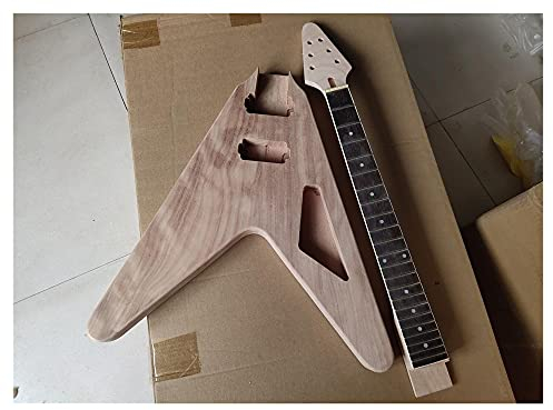 Gitarrenkorpus unfertig 1set E- Gitarre Kit 22 Gitarrenhals Gitarrenkorpus Mahagoni V-Form