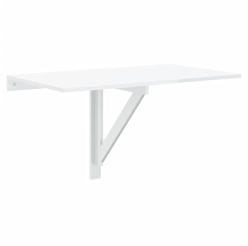 vidaXL Wand Klapptisch Schreibtisch Wandtisch Esstisch Küchentisch PC Tisch Computertisch Stehtisch Holztisch Hochglanz-Weiß 100x60x56cm Holzwerkstoff