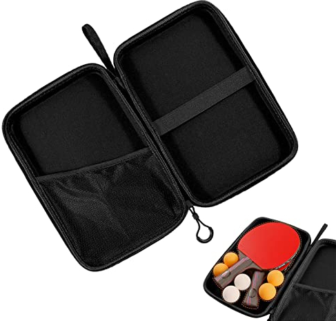 Bolsa Dura De Tenis De Mesa, Funda Rectangular para Raqueta, Bolsa De Almacenamiento, Transporte De Paletas De, Estuche Rígido De Gran Capacidad para 2 Raquetas