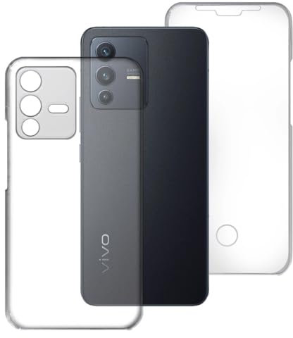Max Power Digital Hülle für Vivo V23 5G 360 Grad Transparent Silikon Komplett Schutzhülle Durchsichtig Beide Seiten Doppelseitig Full Body Vorne und Hinten Stoßfest Case (Vivo V23 5G)