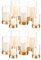 Hewory Portavelas de Cristal Portavelas Dorado: 12pcs Portavelas de Vidrio Hurricane Cilindro de Vidrio para Velas Grande Decoración Dorada Salón para Mesa Decoración Mesa Comedor (Cristal Claro)