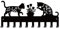SUPERDANT Porte Clés en Métal Décoratif pour Animaux de Compagnie10 crochet Organisateur de Personnalisé Porte-Clés Ceinture D'Entrée Murale Crochets pour Parapluie 11.5x25cm