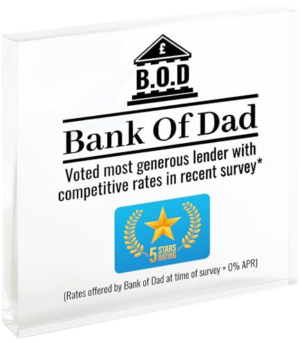 Fathers Day Dad Gift Funny Birthday Gift For Dads Bank Of Dad Acrylic Plaque Funny Joke Present For Dad Daddy Pops Father's Step From Son Daughter