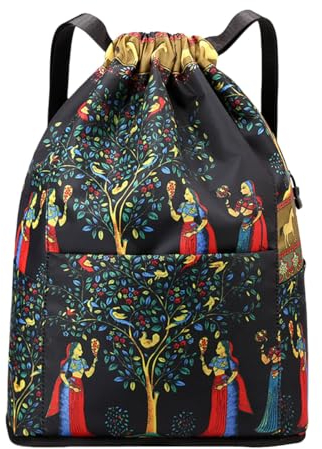 FAVORTALK Sportrucksack Damen Turnbeutel Herren Wasserdicht mit Kordelzug Sportbeutel mit ReißVerschluss und Breiter Schultergurt für Sport Fitnessstudio Reisen Schwimmen Strand,B03907