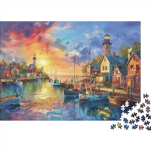 Puzzles 1000 Teile Für Erwachsene Twilight In The Harbour 1000-teiliges Puzzle Lernspiele Heimdekorationspuzzle 1000pcs (75x50cm)