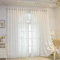 Bishilin Gardinen Lichtdurchlässig Weiß, Vorhänge Ösen 2er Set Landhausstil Jacquard mit Blumen Muster 132x115CM Vorhänge Halbtransparent Wohnzimmer Schlafzimmer Kinderzimmer