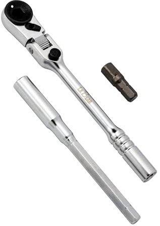 LABEAR - Flex Socket Ratchet to T Handle Wrench 3pc Set - 1/4in Small Ratchet Set with Socket Extension and Adapter