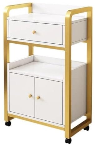 Friseurwagen Kosmetikwagen Salonwagen Aus Metall, Beweglicher Friseurwagen, Aufbewahrungsschrank Und Beauty-Organizer, Beauty-Trolley Für Friseurläden Friseurwagen Rollwagen(C)