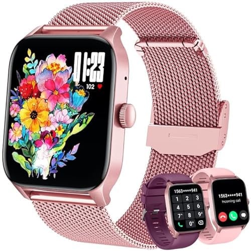 Orologio Smartwatch Donna Fitness: 1.83 Smart Watch con Effettua Risposta Chiamate 100+ Sportive Cardiofrequenzimetro SpO2 Sonno Contapassi Impermeabile IP67 Orologi Tracker per iOS e Android Rosa