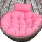 Fauteuil suspendu rond rose avec appui-tête pour intérieur et extérieur, balancelle amovible et lavable, diamètre 116 cm