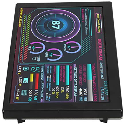 Tbest Monitore, 12,7 cm (5 Zoll) Cuter Temp IPS USB Sn PC Sensor Panel Miisplay AIDA64 PC CPU Datenmonitor