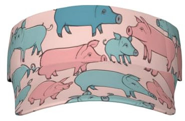 Gorra de béisbol deportiva con estampado de cerdos y visera ajustable, para mujeres y hombres, color negro