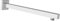 Katezon Braccio doccia quadrato con flangia, in acciaio inox massiccio, prolunga per soffione doccia da 40 cm, montaggio a parete, per soffione fisso (cromato)