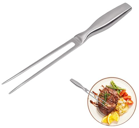 Xiciki Carving Fork for Meat, Stainless Steel Meat Broaches with Ergonomic Handle, Durable and Dishwasher Safe, Meat Carving Fork for Roasting, BBQ, Turkey and Slicing Meat Ideal Kitchen Utensil