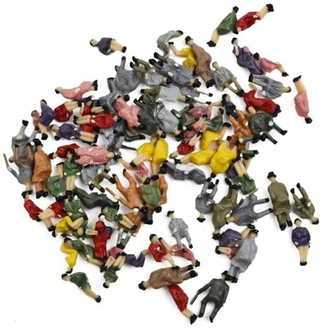 FRTmvg 1:100 Figuras de modelo proporcional, 50 piezas, resina DIY, personaje sentado, colores mixtos, pintados