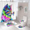 Badezimmerteppich Katze Schmetterling Badteppich rutschfest Waschbar Badgarnitur 3 Teilig – Badematte Set Mit Wc-Vorleger Und Badematte,Teppich Badezimmer Für Sicherheit Und Komfort Im Bad 45X75Cm