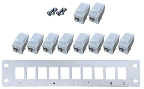 10 Port CAT5e RJ45 Durchgangskupplung Panel mit Rückwandhalterung oder Rackmount für CAT5eUTP STP Verkabelung
