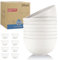 Wrova Kitchen Cereal Bowls Set of 8 - Plastic Bowls Reusable Dinner Bowl 26 OZ Lightweight & Unbreakable Bowl Set Microwave Safe Bowl for Kitchen - White