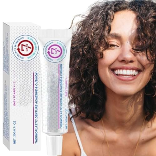 Adhésif dentaire Adheza, Fixateur pour prothèses dentaires Adheza - Soutien gingival doux, Adhésif thermoplastique pour prothèses dentaires, Kit de rebasage pour prothèses dentaires souples (1pcs)