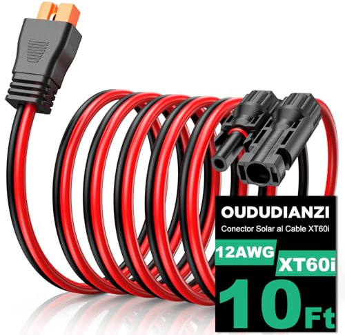 Oududianzi 12AWG XT60i Solarkabel Verlängerungskabel (3M), Solarstecker auf XT60i Adapter, XT60i Ladekabel für Tragbares Kraftwerk und Solargenerator - 10Ft