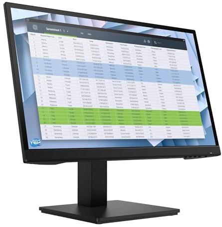 SIMPLETEK - 21.5 Full HD Black Monitor with VGA, HDMI, DisplayPort, Adjustable Base, Pivot, Rotation, Ultra Slim Bezel, Vesa 100 (Refurbished)