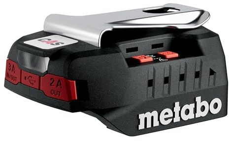 metabo Power-Charger PC 18-65 Chargeur et batterie externe 18 V avec lumière LED 65 W rapide prêt à l'emploi pour les déplacements Chargement mobile pour smartphone, tablette, ordinateur portable Avec