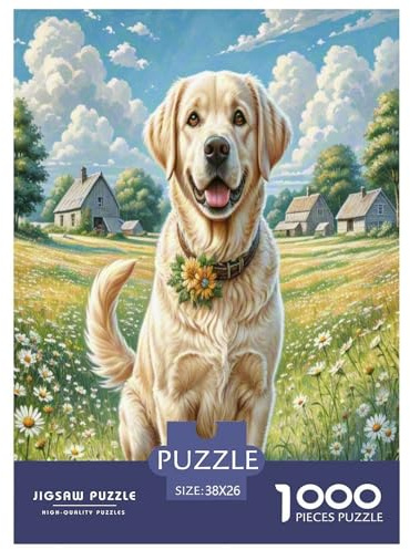 Labrador Retriever Puzzle 1000-teilige Schwer Puzzle Spielzeug Lernspiel Impossible Herausforderung Spielzeug Für Erwachsene Und Kinder Ab 14 Jahren 38x26cm/1000pcs